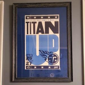 TN Titans NFL Draft Hatch Show Print (Framed)